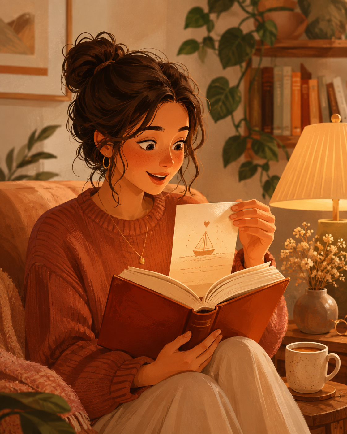 Una persona trova un messaggio in un libro